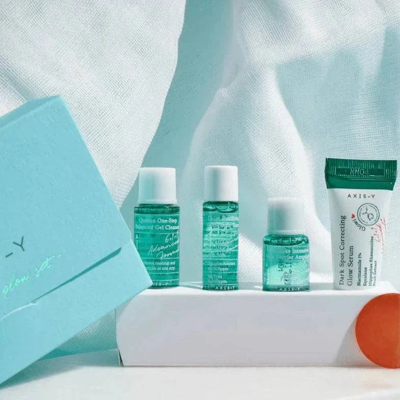 AXIS-Y - The Mini Glow Set Cleanser 8 ml + Toner 5 ml + Ampoule 5 ml + Serum 5 ml.