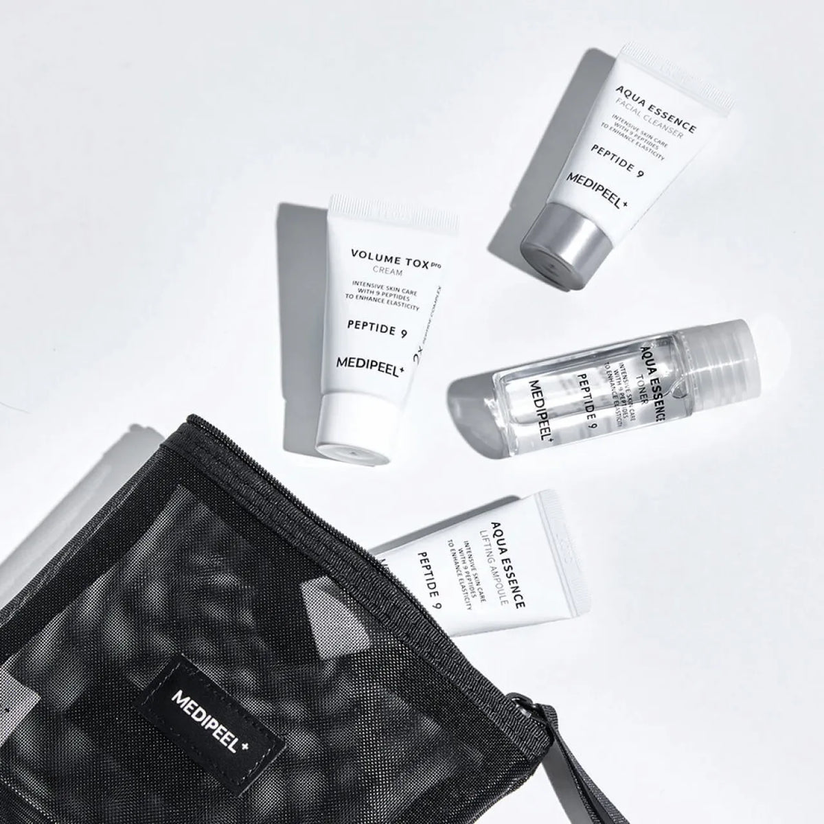 MEDI-PEEL - Peptide 9 Aqua Essence Trial Kit ( Cleanser - 15ml + Toner - 20ml + Ampoule - 15ml + Cream - 15ml.)