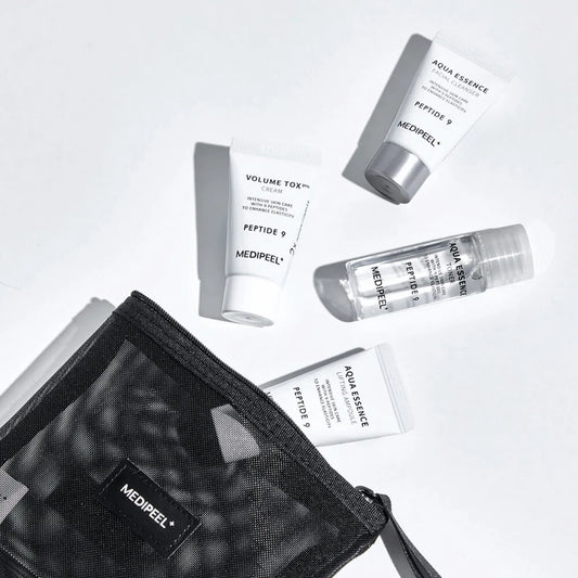 MEDI-PEEL - Peptide 9 Aqua Essence Trial Kit ( Cleanser - 15ml + Toner - 20ml + Ampoule - 15ml + Cream - 15ml.)