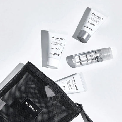 MEDI-PEEL - Peptide 9 Aqua Essence Trial Kit ( Cleanser - 15ml + Toner - 20ml + Ampoule - 15ml + Cream - 15ml.)